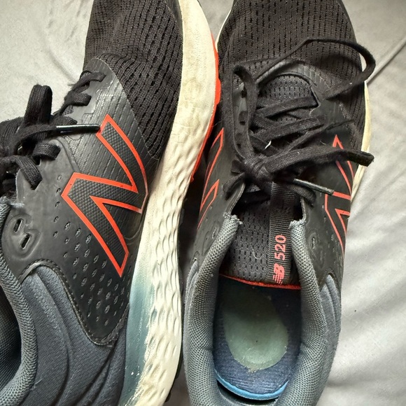 New Balance Black and Red Athletic Sneakers - Picture 1 of 7